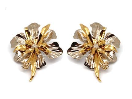 Silver and gold earrings