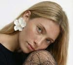 White Petal Earrings - Image 2