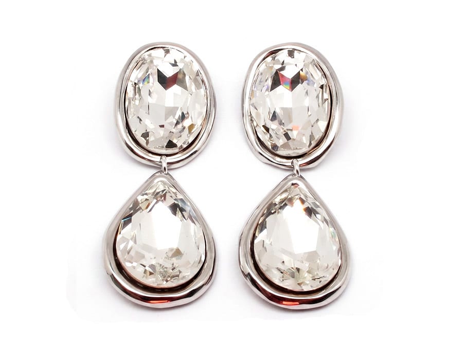 crystal drop oval earring LUMIÈRE Earrings - Image 1